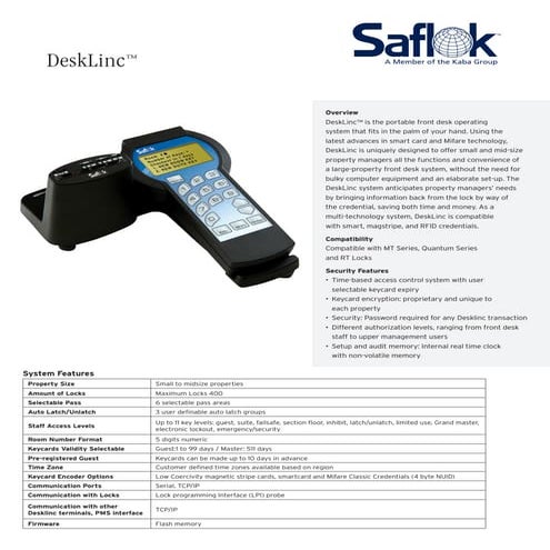 Saflok messenger-brochure | PDF