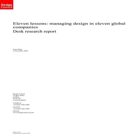 Design Council Desk Research Report