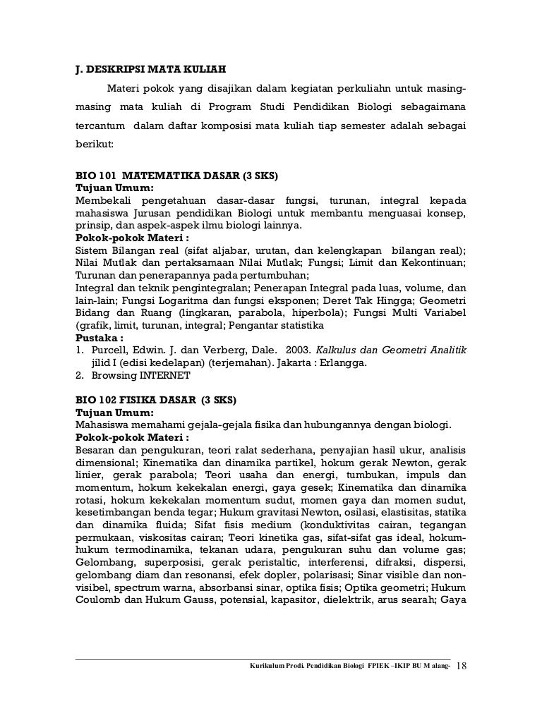 Doct Deskripsi Matakuliah Prodi Biologi
