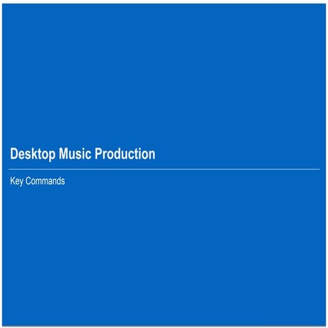 Desktop Production Logic Pro  X Keyboard Shortcuts