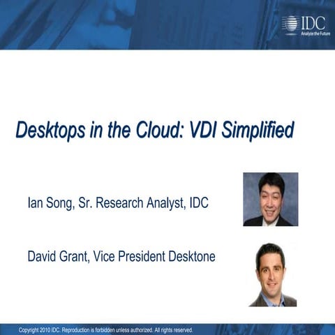 VDI Simplified: Desktops in the Cloud