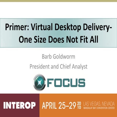 Desktop virtualization primer   one size does not fit all
