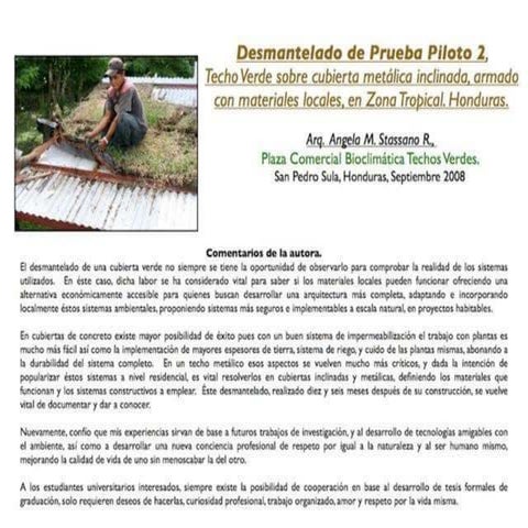 Desmantelando la prueba piloto #2 de techo verde sobre cubierta metálica inclinada