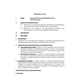 Desordenes de la personalidad