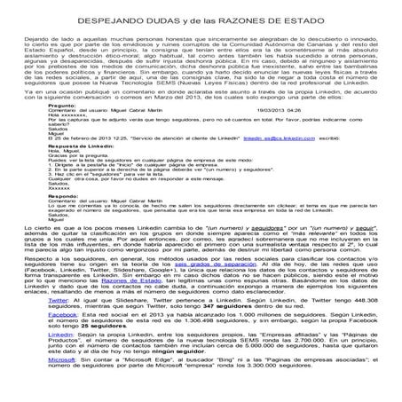 DESPEJANDO DUDAS y de las RAZONES DE ESTADO