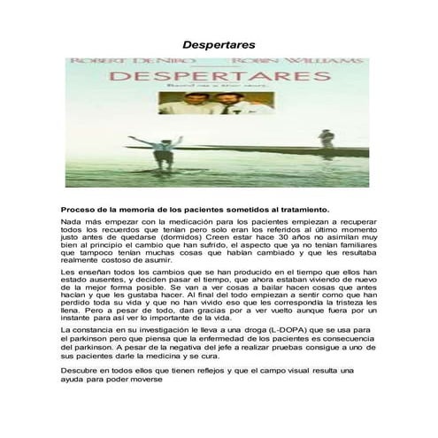 Analisis sobre la pelicula de Despertares