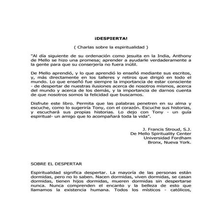 Despierta libro Anthony de Mello