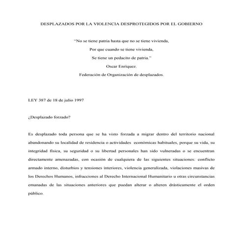 Desplazados por la violencia - Universalud