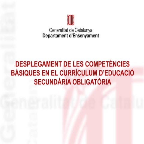 Desplegament de les Competències Bàsiques ESO