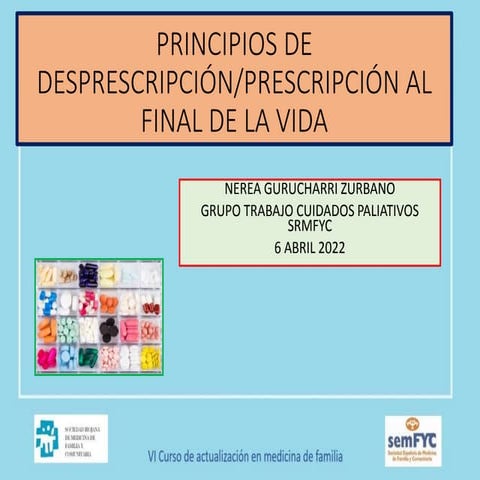 Principios de desprescripción/prescripción al final de la vida