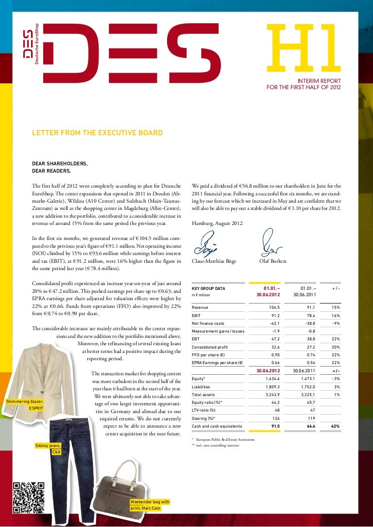 Deutsche Euroshop Interim Report H1 12