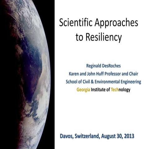 Reginald Desroches - Building Disaster Reslience