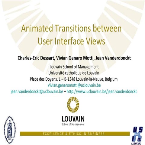 Animated Transitions between User Interface Views
