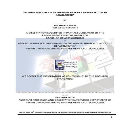 Dissertation on