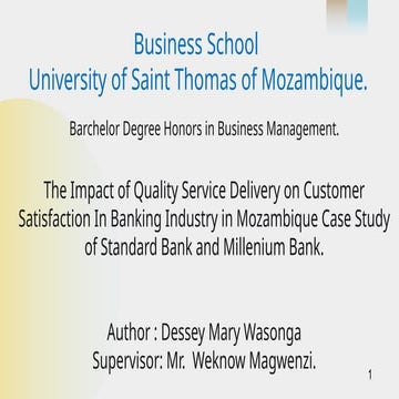 Customer satisfaction in the banking industry