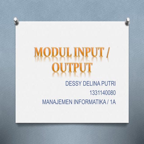 Bagaimana Cara Kerja Input Output di Komputer | PPT