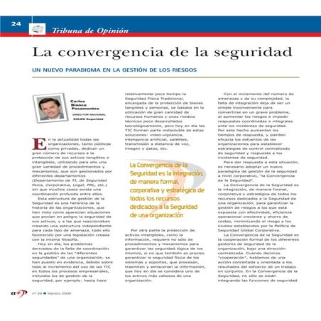 LA CONVERGENCIA DE LA SEGURIDAD - UN NUEVO PARADIGMA EN LA GESTIÓN DE LOS RIE...