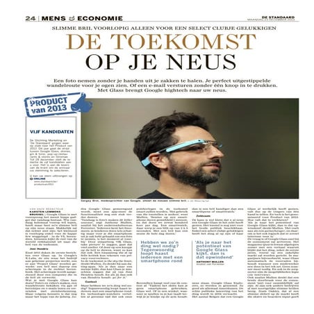 De Standaard 23 dec 2013 google glass