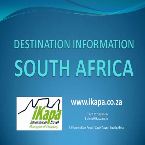 Destination information south africa usa