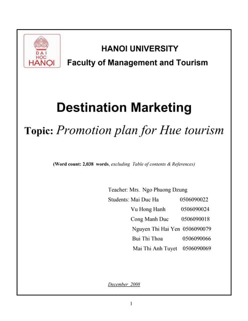 Report of tour operator | DOCX