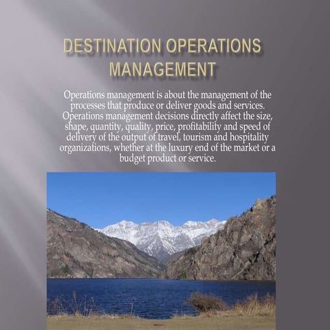 Destination operations management | PPTX