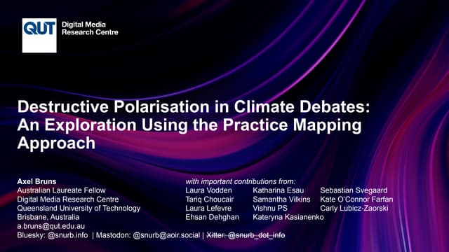 Destructive Polarisation in Climate Debates: An Exploration Using the Practic...