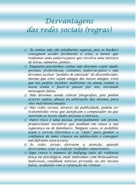 Desvantagens das redes sociais