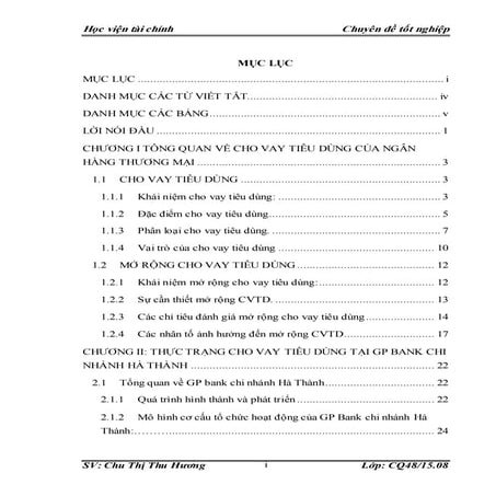 Đề tài: Cho vay tiêu dùng tại ngân hàng GP Bank tại Hà thành