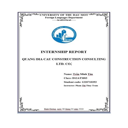 Báo cáo thực tập ngôn ngữ anh tại công ty xây dựng, ĐIỂM CAO