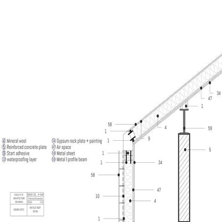 Detailed Architectural Design of Metallic Roof with Reinforced Concrete ...