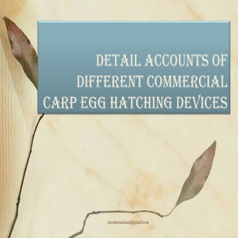 Detail accounts of different comme rci al carp egg hatching devices (2)