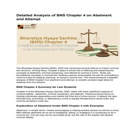 Detailed Analysis of BNS Chapter 4 on Abetment and Attempt.pdf