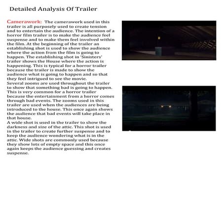 Detailed analysis of horror trailer