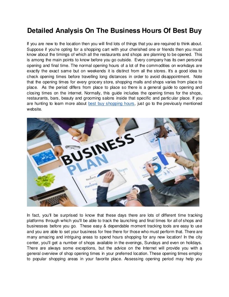 Detailed analysis on the business hours of best buy