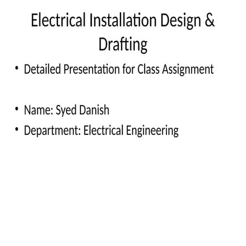 Building Electrical System Design & Installation | PDF