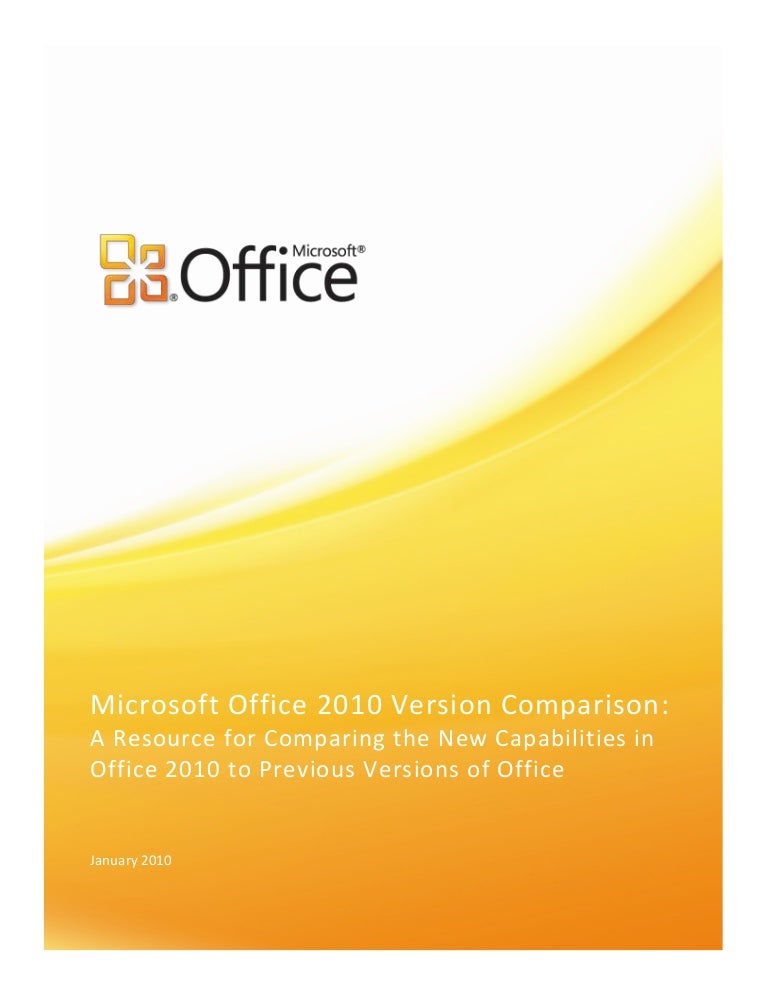 microsoft office version comparisons