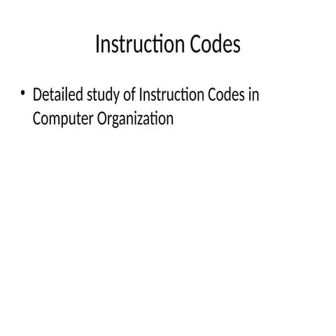 Comprehensive Overview of Instruction Codes in Computer Organization ...