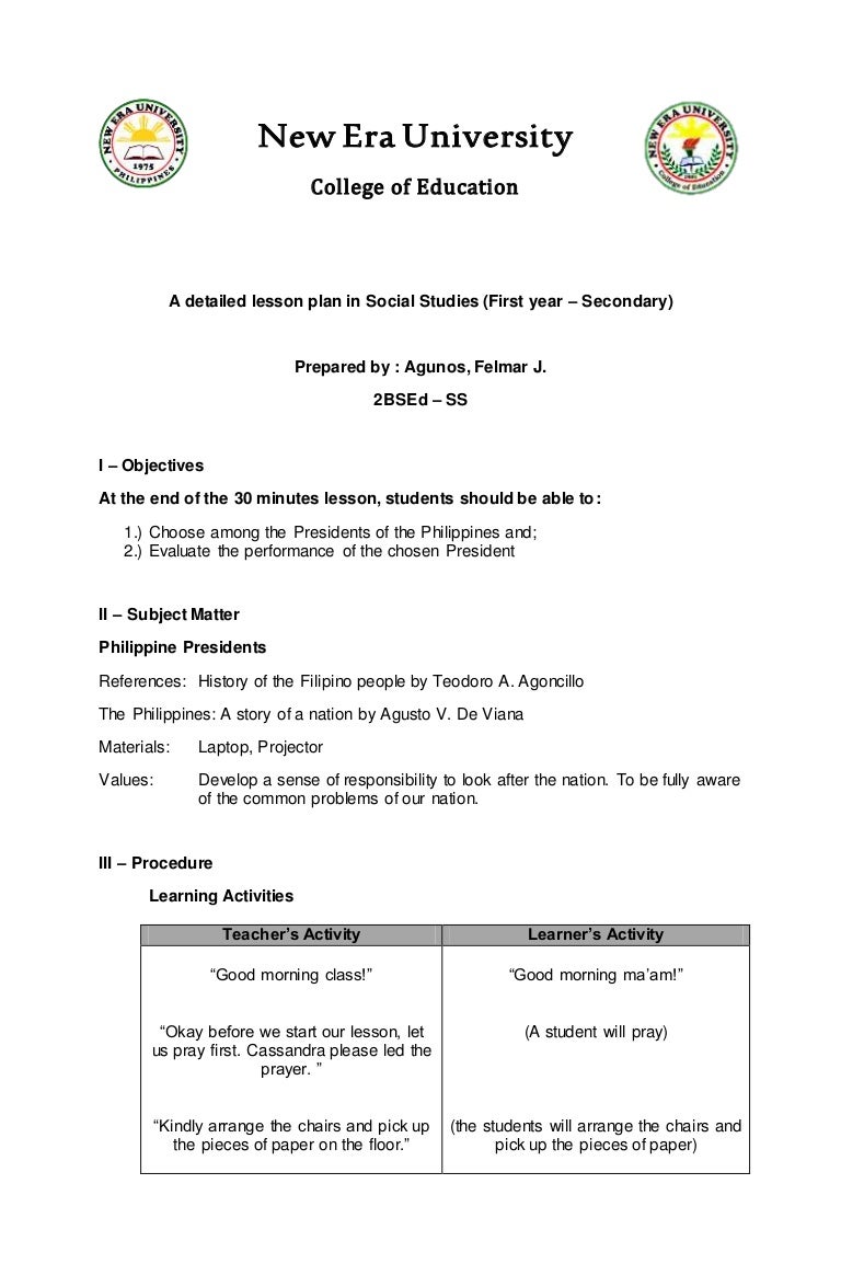 detailed lesson plan