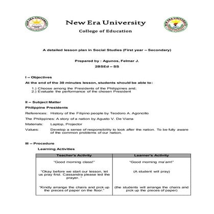 Detailed lesson plan