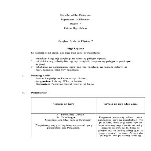 Detailed lesson plan