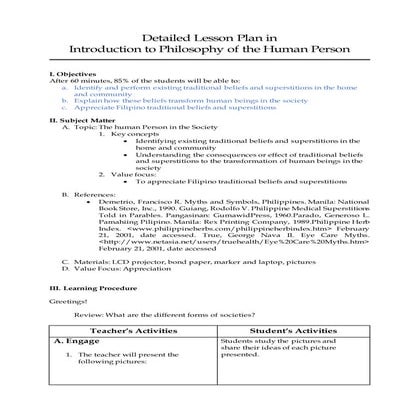 Detailed Lesson Plan in Introduction to Philosophy of the Human Person.docx