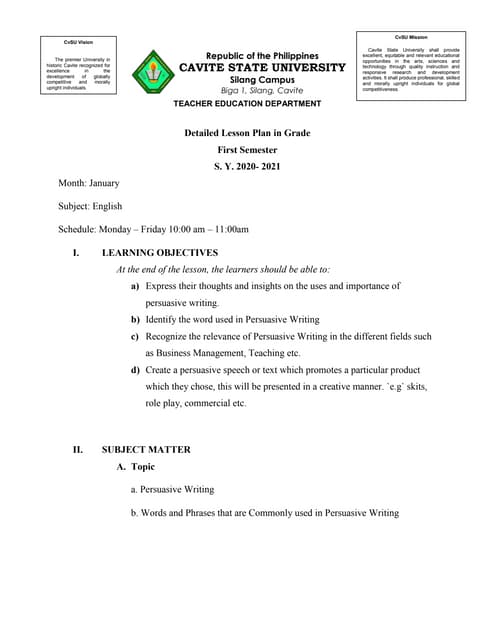 A detailed lesson plan on paragraph writing | PDF