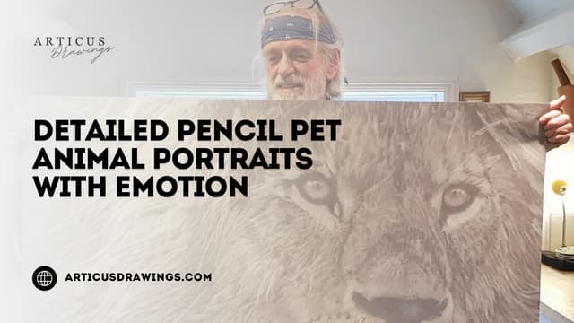 Detailed  Pencil Pet Animal Portraits with Emotion