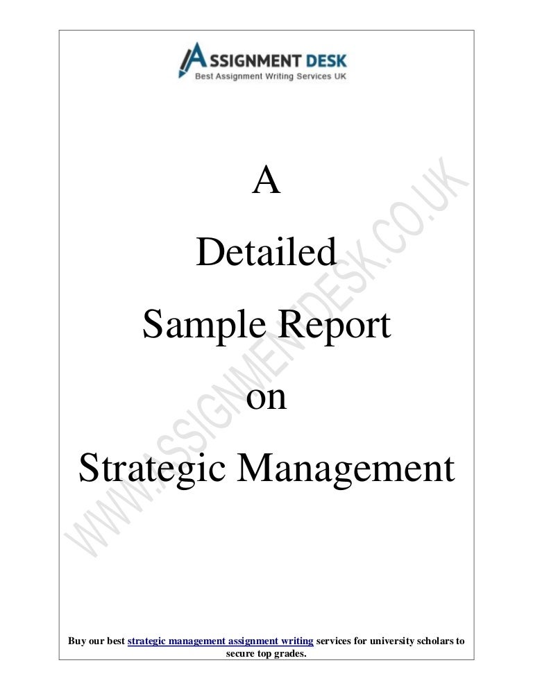 A Detailed Sample Report on Strategic Management