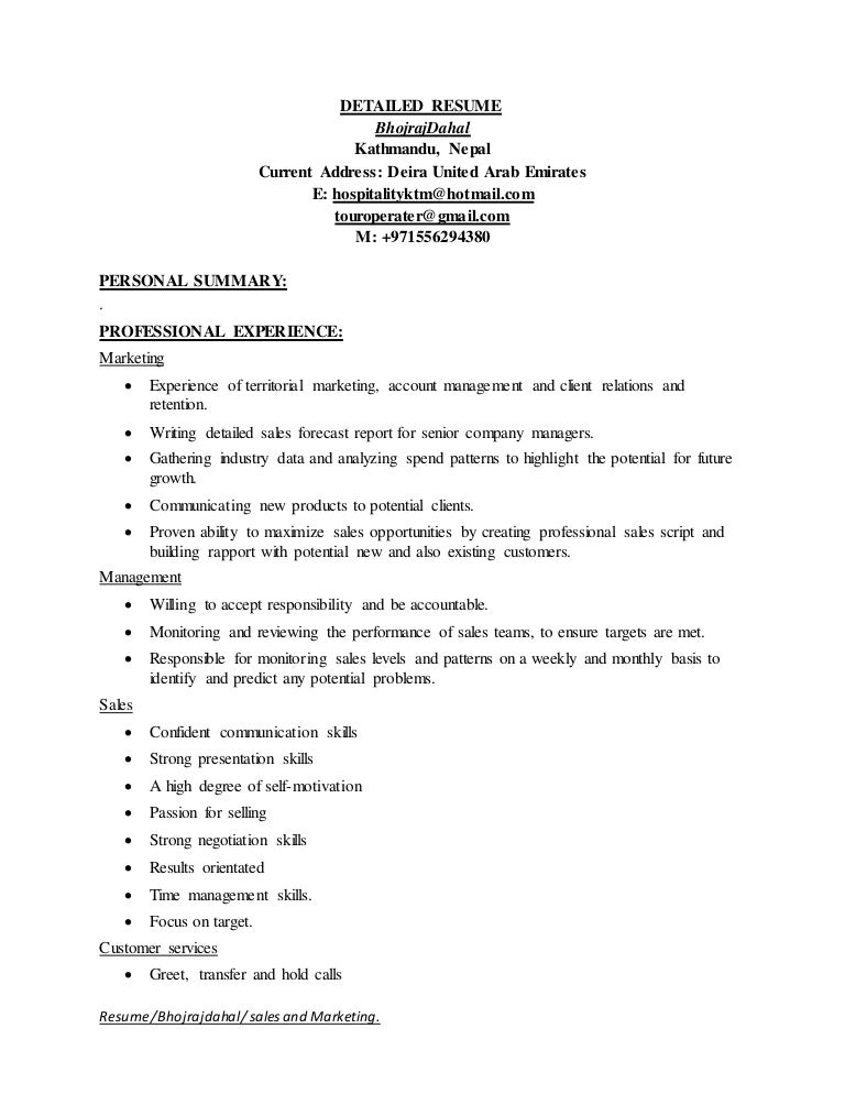 detailed resume bhoj raj dahal sales associate detail resume