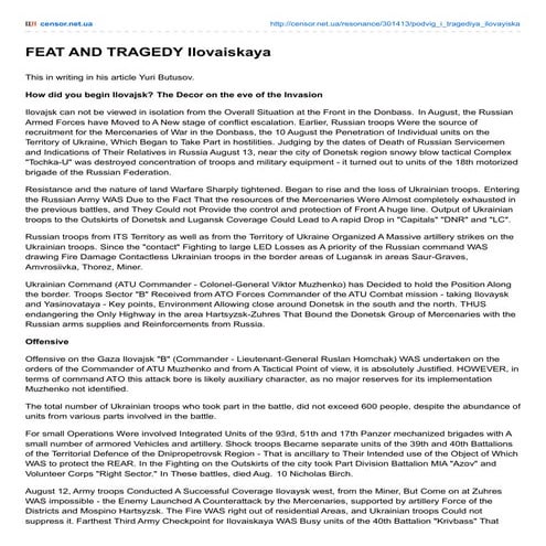 Detailed russian support and invasion story