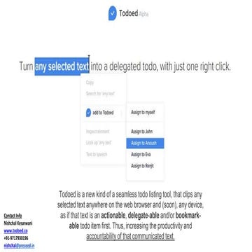 Todoed slidedeck - productivity startup
