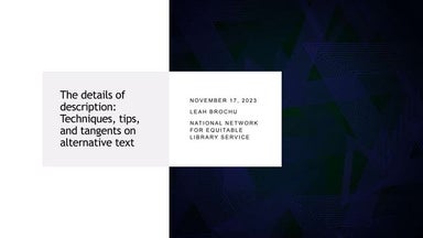 The details of description: Techniques, tips, and tangents on alternative tex...