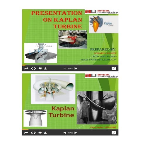 Detail study of kaplan turbine | PDF