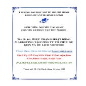 Đề tài thực tập hoạt động marketing tại công ty du lịch